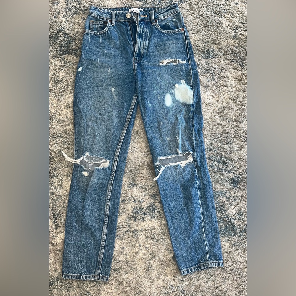 Medium wash zara jeans size 0